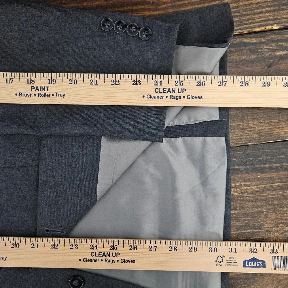 Calvin Klein Men's Sport Coat Blazer Two‎ Button Gray Twill Poly Rayon Size 42R